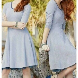 Women's MATILDA JANE Between The Lines Tulle Dress XS Blue White Stripes Tulle